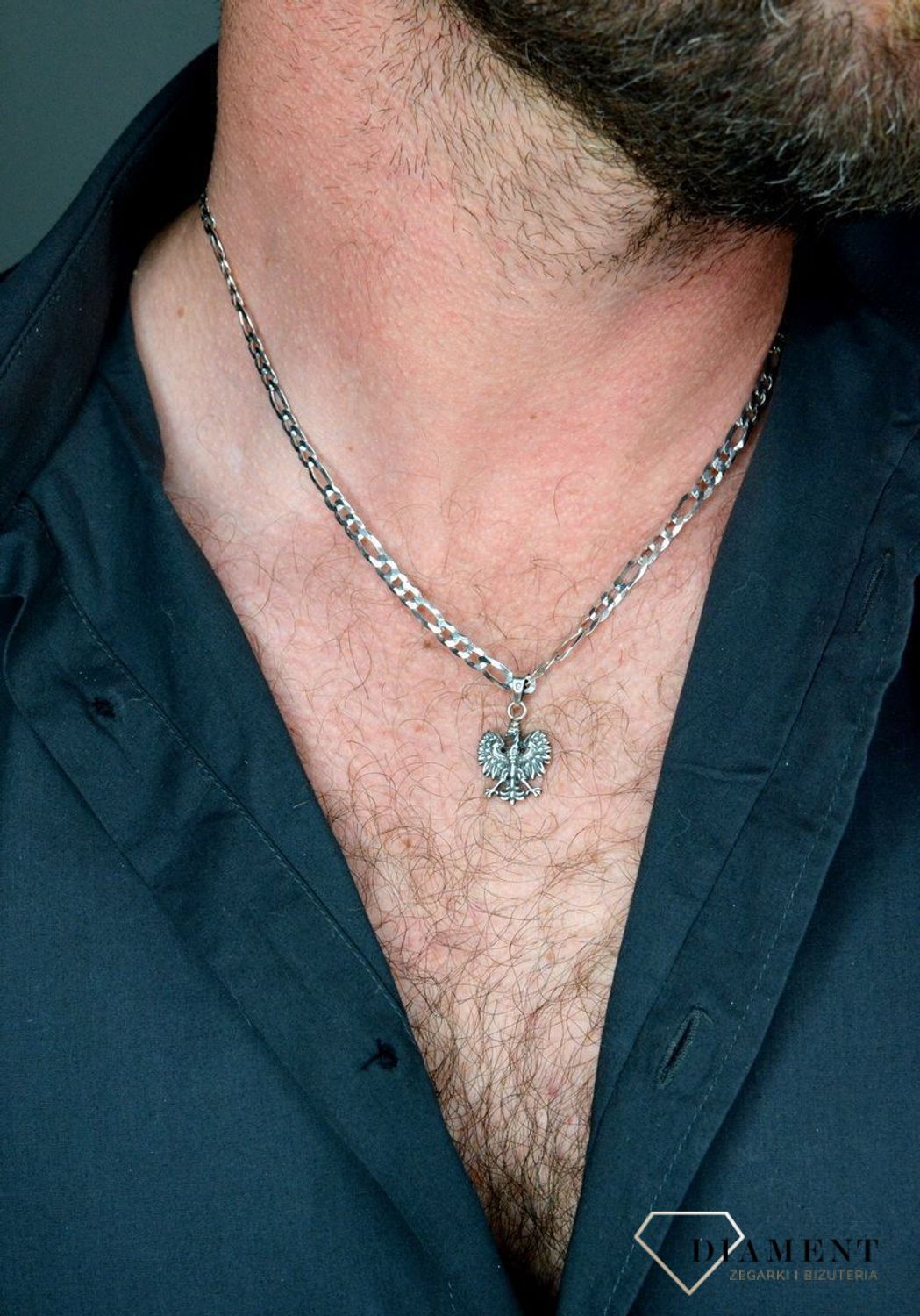 Łańcuszek srebrny rodowany 925 figaro DIA-LAN-565165R-120-925  (1).jpg